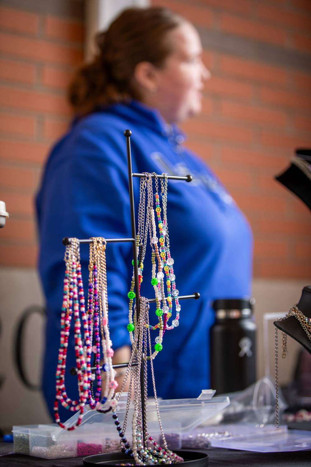 Display of jewelry during Student Small Business Market.